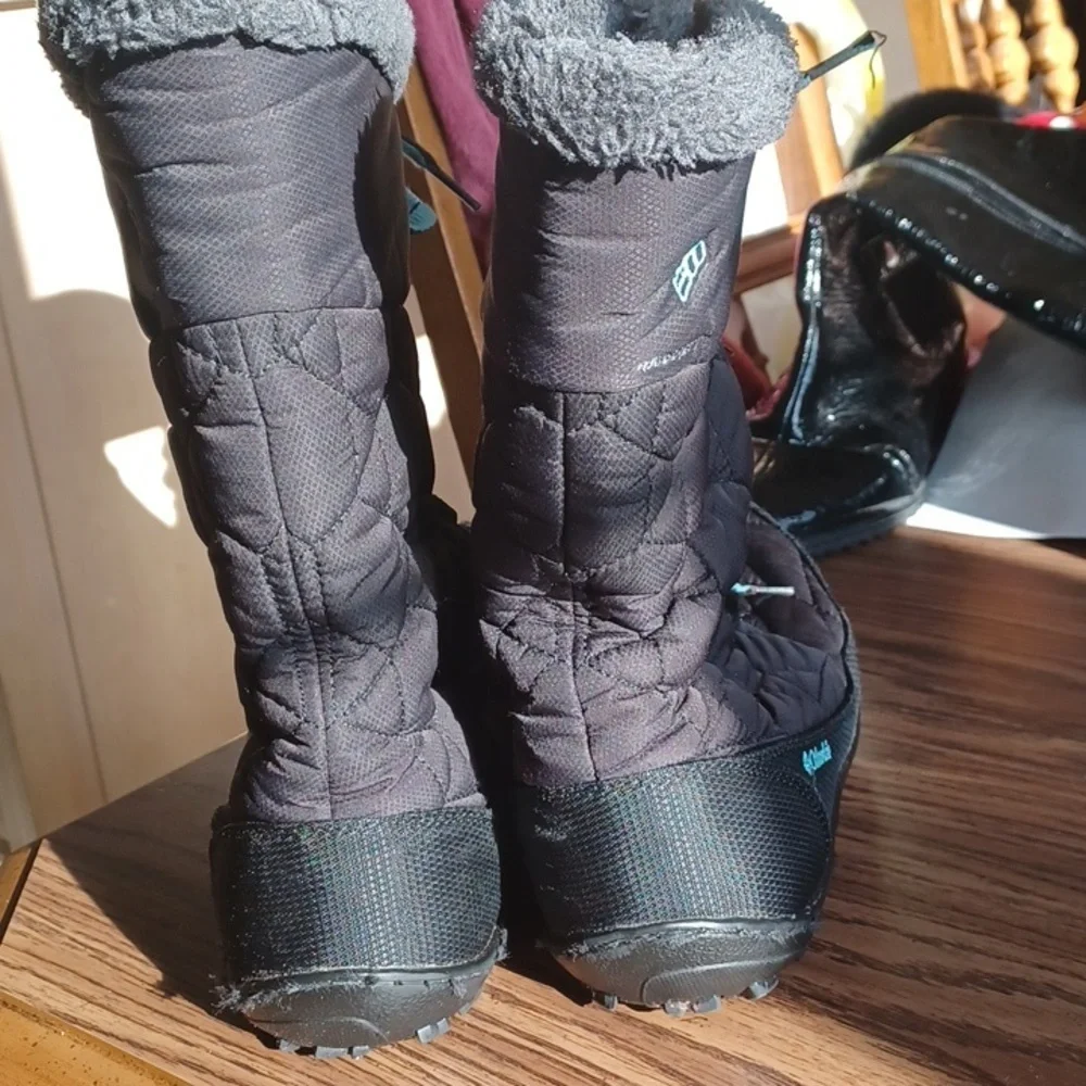 COLUMBIA Waterproof 200 Gram Insulation Winter Boots Teal Black Womens Size 7